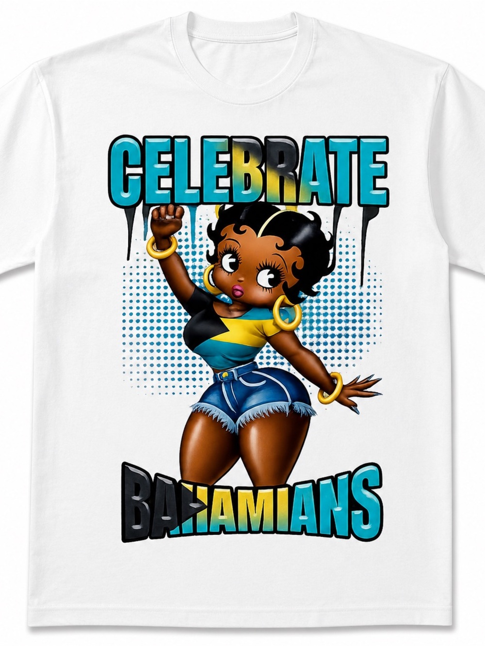 Celebrate Bahamians Graphic Kids Tee - White